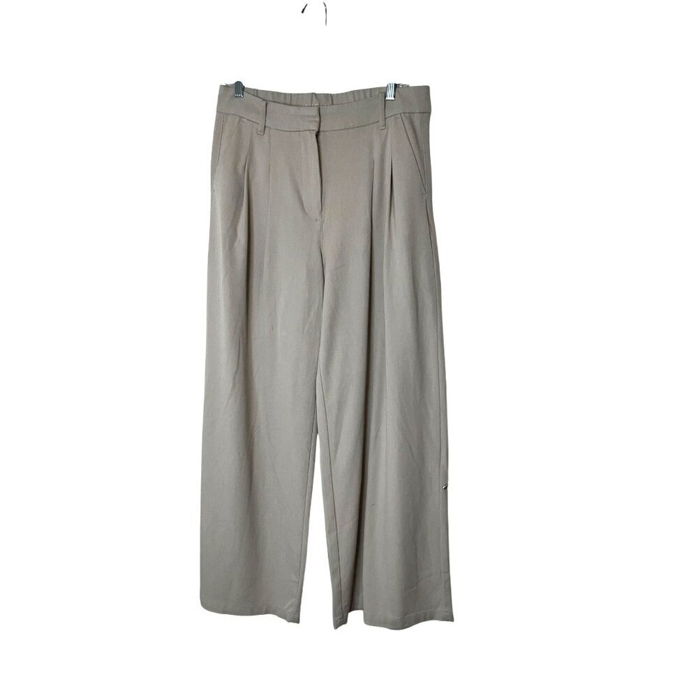 AMERICAN EAGLE Wide Leg Beige High-Waisted Trousers Women Size 6